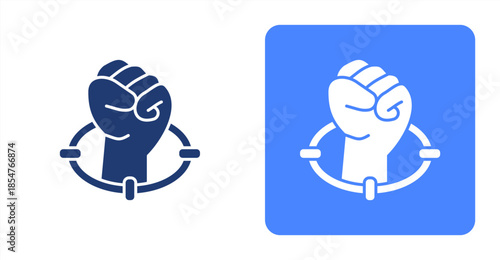 Focus Glyph , Two-tone color and contrasting background icon illustration