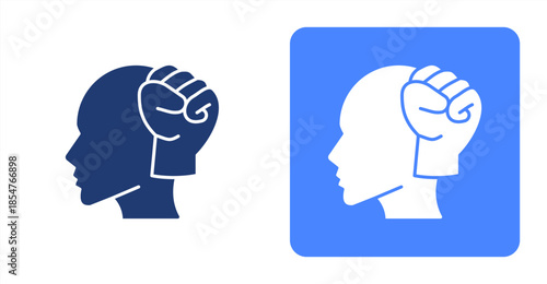 Mindset Glyph , Two-tone color and contrasting background icon illustration