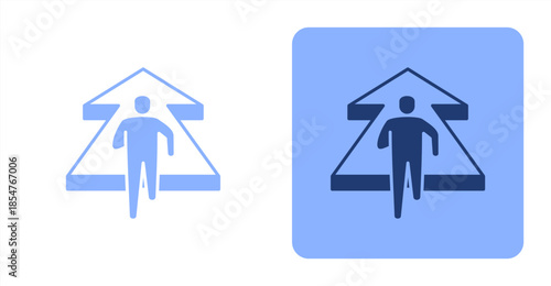 Progress Mixed , Two-tone color and contrasting background icon illustration