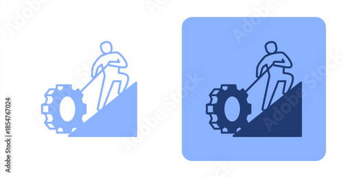 Effort Mixed , Two-tone color and contrasting background icon illustration