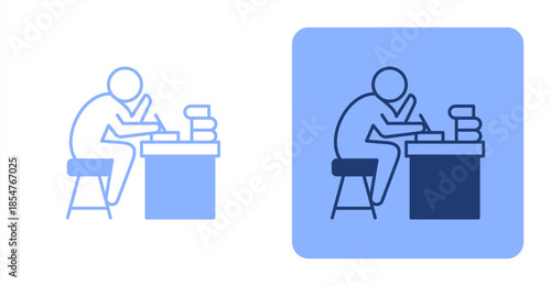 Hard Work Mixed , Two-tone color and contrasting background icon illustration