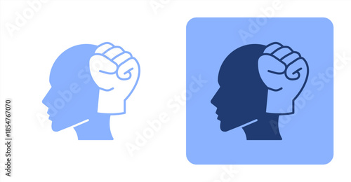 Mindset Mixed , Two-tone color and contrasting background icon illustration