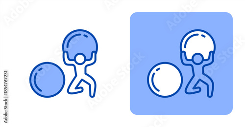 Perseverance Line Color , Two-tone color and contrasting background icon illustration