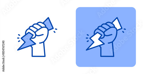 Willpower Line Color , Two-tone color and contrasting background icon illustration