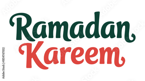 Ramadan Kareem: A festive and colorful greeting for Ramadan. The words Ramadan Kareem are displayed in an elegant and eye-catching script.