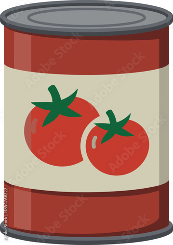 Tomato Can Illustration for Food Packaging Design