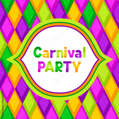 Mardi Gras party background. Carnival illustration for traditional holiday or festival.