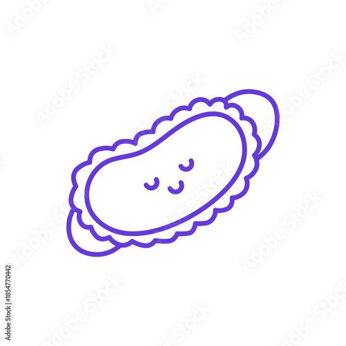 Sleeping Eye Mask Icon. Thin Line Illustration of Soft Mask with Closed Eyes and Adjustable Strap, Pictogram of Comfort for Sleep, Travel Blindfold, Bedtime Accessory and Relaxation Aid.