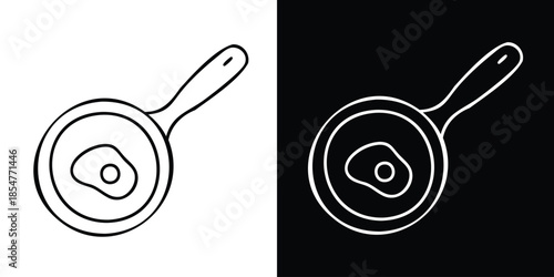 Breakfast Egg Frying Pan Outline