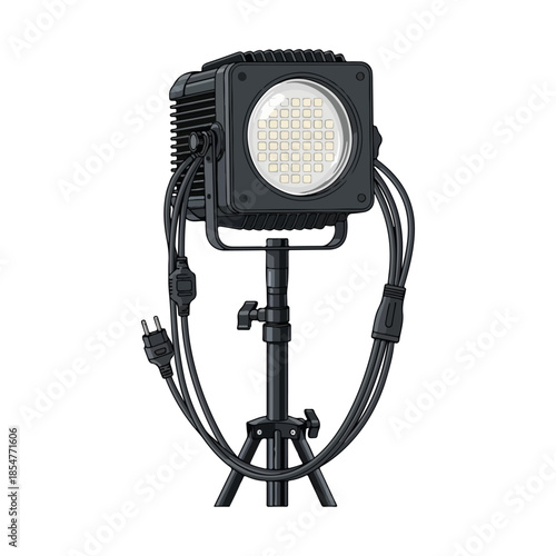 Vector Illustration of LED Par Stage Light in Off Mode 