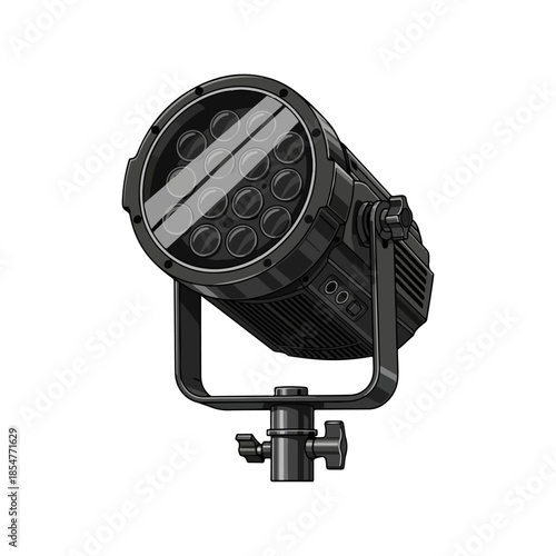 Vector Illustration of LED Par Stage Light in Off Mode 
