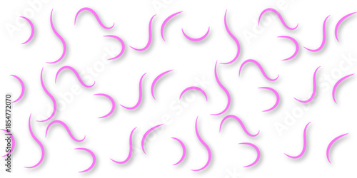 a white background Pink Neon Curved Lines Abstract Pattern for Design and Creative Projects.
