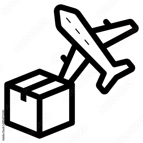 cargo freight aircraft icon