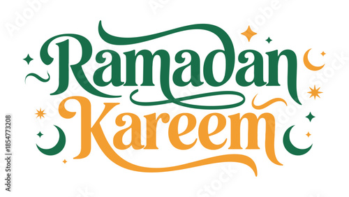 Ramadan Kareem: A vibrant illustration of Ramadan Kareem with stylized lettering and decorative elements, celebrating the spirit of Ramadan.