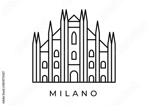 duomo di milano outline icon. vector