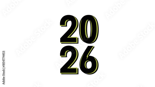 Modern 2026 graphic design with bold black and yellow numbers
