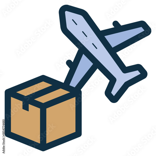 cargo freight aircraft icon