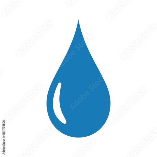 a simple graphic representation of a single blue water droplet illustrating purity cleanliness and the essence of hydration in a minimalist