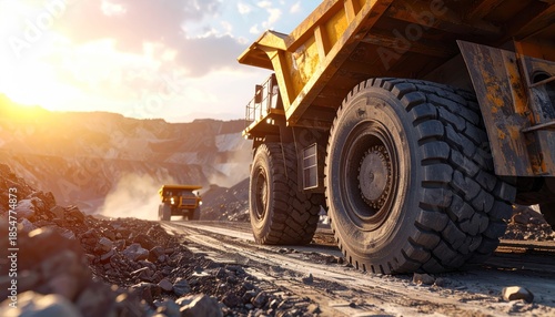 Mining truck on dirt road