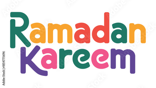 Ramadan Kareem: A vibrant and colorful design, celebrating the spirit of Ramadan with festive lettering and joyful hues.