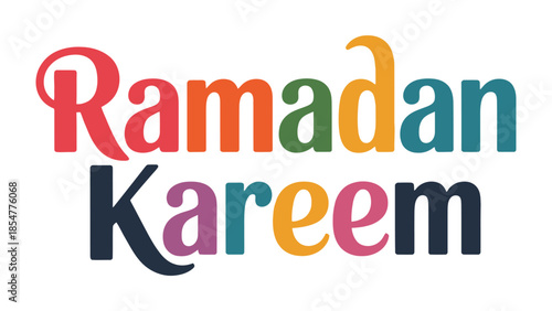 Ramadan Kareem: A vibrant and colorful design wishing a blessed Ramadan, celebrating the spirit of generosity, reflection, and community.