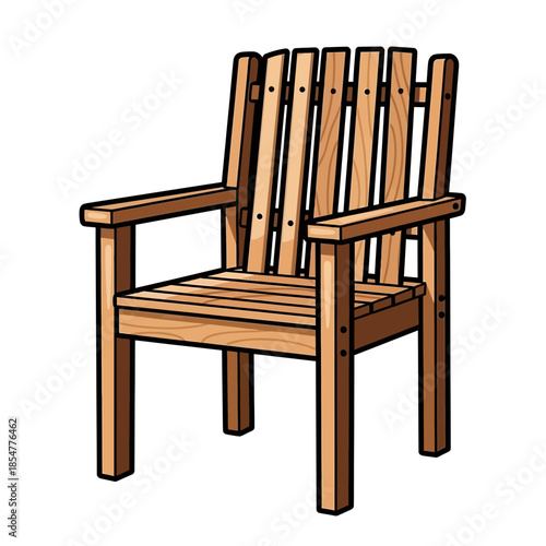 Classic wooden armchair vector for garden or patio furniture