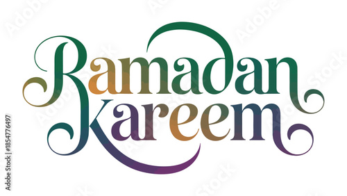 Ramadan Kareem Illustration: An elegantly designed graphic, featuring the words Ramadan Kareem in a stylized, artistic font, perfect for conveying festive greetings.