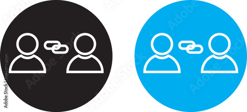 Affiliate link icon. Digital marketing partnership symbols. Referral Link Symbol. Marketing and money generation signs. Affiliate link icon in black. flat graphic vector icon