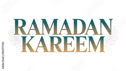 Ramadan Kareem: A visual representation of Ramadan Kareem in a simple, elegant style, with the greeting artfully presented with design. 
