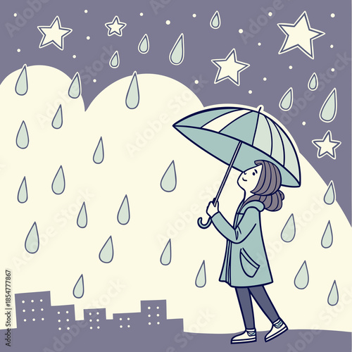 businesswoman under umbrella