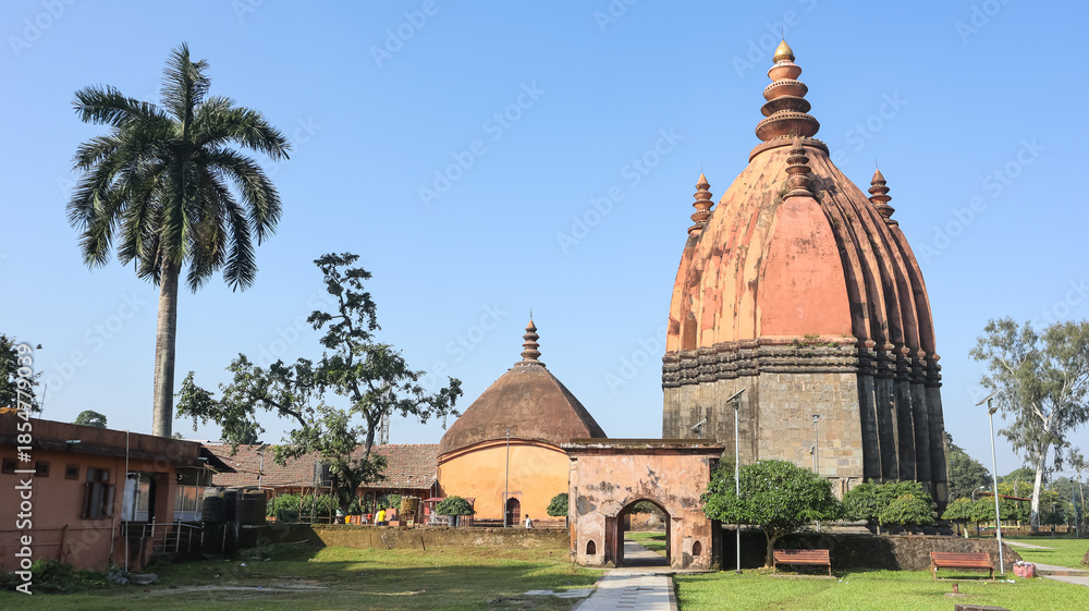 Obraz premium India, Assam, Sivasagar, View of 18th Century Lord Shiva Temple Built During the Ahom Dynasty. 
