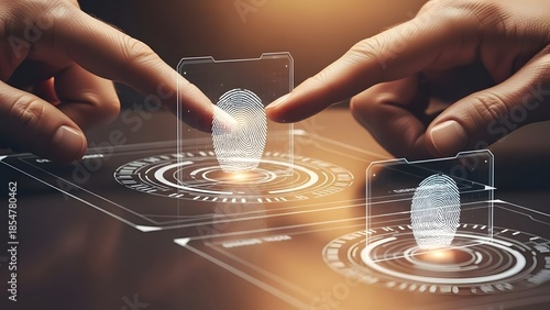 Wallpaper Mural Intergenerational Fingertips Touching Holographic Biometric Security Interface Torontodigital.ca