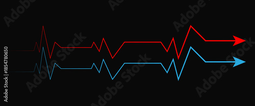  heart beat on ecg vector. heartbeat line icon. vector illustration PNG Formet. Neon glowing blue heartbeat line on transparent background. Modern clean medical symbol isolated on transparent