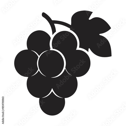 Grape Cluster Silhouette: A sophisticated silhouette of a grape cluster, embodying the essence of nature's bounty and culinary delight, poised against an elegant backdrop.