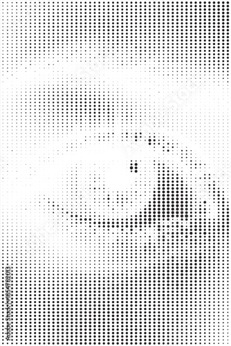 Halftone eye sight. Vector black dots pattern.