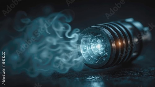 Technological Smoke: A futuristic device with an emanating, captivating plume of ethereal smoke, hinting at innovation, power, and cutting-edge technology.