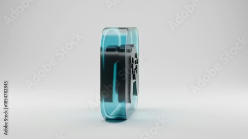 Modern gaming controller icon encapsulated in a translucent blue frame against a minimalistic background