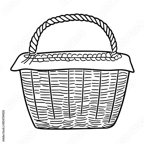 Rustic Charm: Vintage Basket Twigs Pieces | Clean, isolated vector art for creative projects.