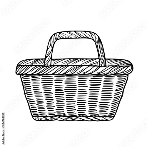 Chic Basket Dreams | Clean, isolated vector art for creative projects.
