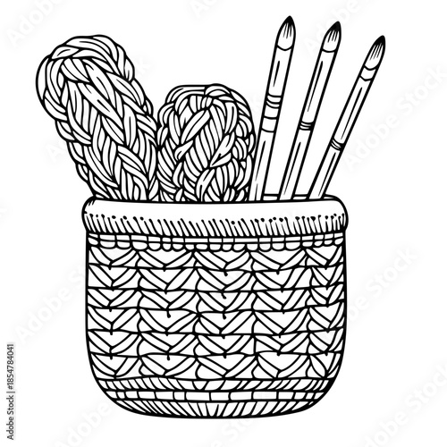 Crochet Corner: Basket Creativity | Clean, isolated vector art for creative projects.