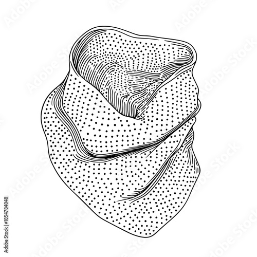 Chic Crochet Cowl Polka Dots | Clean, isolated vector art for creative projects.