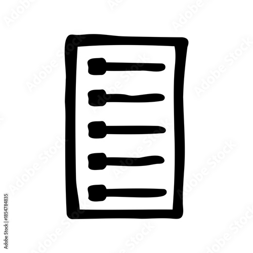 Simple illustration of a checklist or settings panel with multiple options