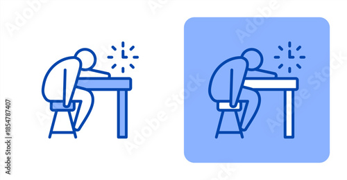 Sluggish Line Color , Two-tone color and contrasting background icon illustration