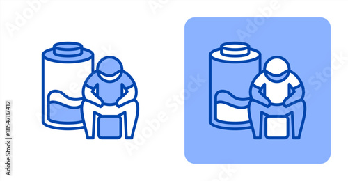 Diminish Line Color , Two-tone color and contrasting background icon illustration