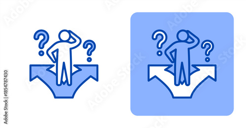 Confuse Line Color , Two-tone color and contrasting background icon illustration
