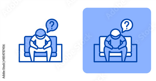 Passive Line Color , Two-tone color and contrasting background icon illustration