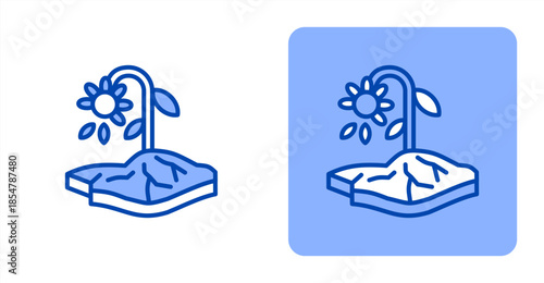 Drought Line Color , Two-tone color and contrasting background icon illustration