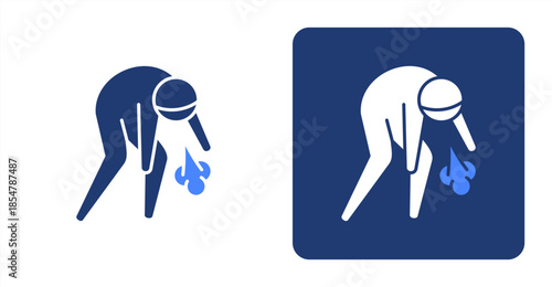 Drained Glyph Color , Two-tone color and contrasting background icon illustration