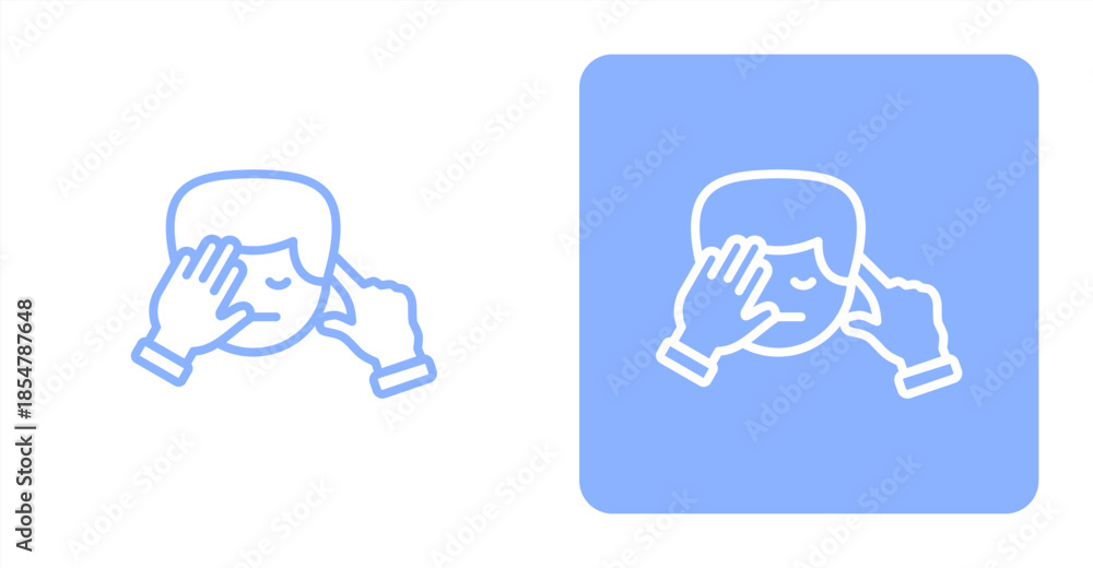 Obraz premium Indifference Line , Two-tone color and contrasting background icon illustration