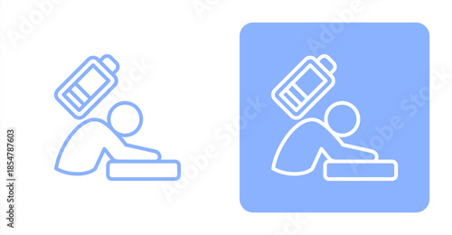 Lethargy Line , Two-tone color and contrasting background icon illustration